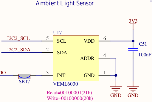 Ambient Light Sensor schematic